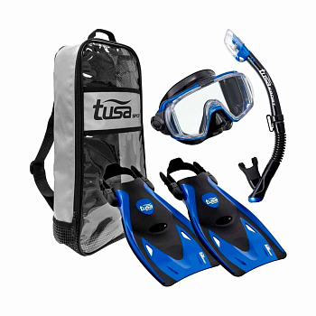 Комплект TUSA Sport Black Series (маска + трубка + ласты) (синий)