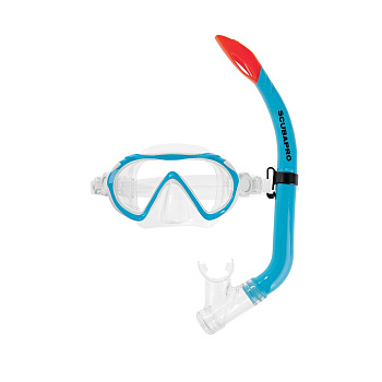 Комплект детский SCUBAPRO Spider (маска + трубка) прозрачный силикон (синий)