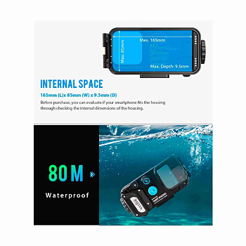 Подводный бокс WEEFINE Smart Housing для телефона, c датчиком давления