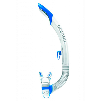 Трубка OCEANIC Ultra Dry SD, прозрачный силикон (синий)