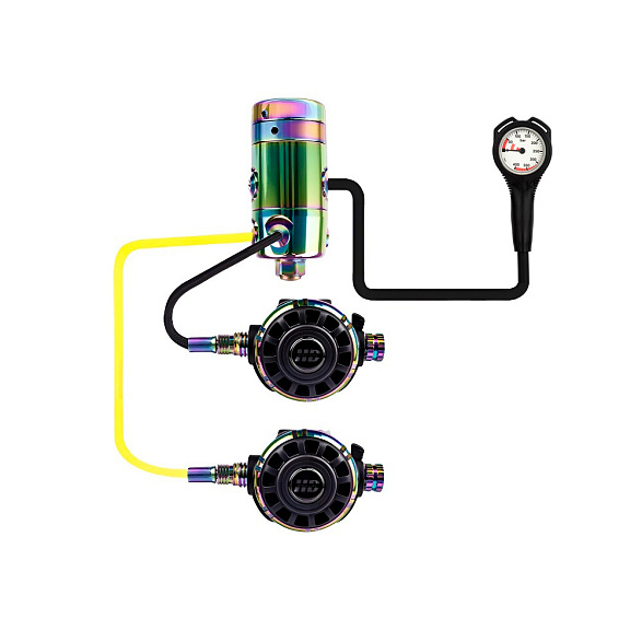 Регулятор комплект HOTDIVE S4/T4/OCTOPUS T4 Rainbow + манометр со шлангом 80 см