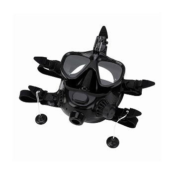 Маска полнолицевая для дайвинга HOTDIVE с 2-й ступенью, черная