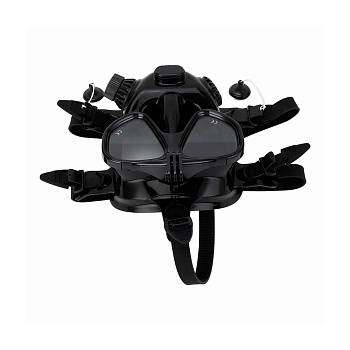 Маска полнолицевая для дайвинга HOTDIVE с 2-й ступенью, черная