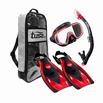 Комплект TUSA Sport Black Series (маска + трубка + ласты) (красный)