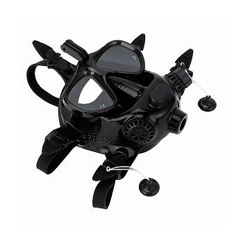 Маска полнолицевая для дайвинга HOTDIVE с 2-й ступенью, черная