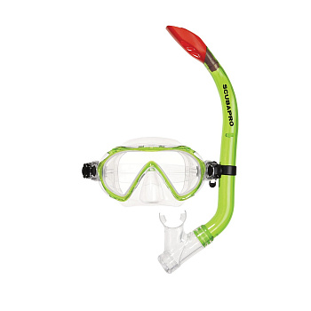Комплект детский SCUBAPRO Spider (маска + трубка) прозрачный силикон (зеленый)
