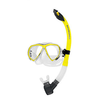 Комплект SCUBAPRO Currents Pro (маска + трубка) прозрачный силикон (желтый)