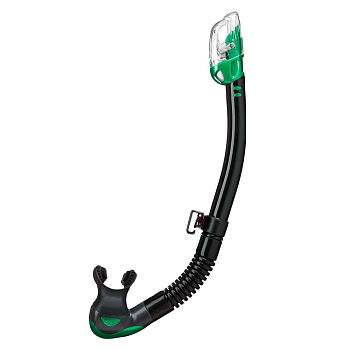 Трубка TUSA Hyperdry Elite II черный силикон (зеленый)