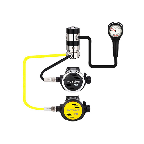 Регулятор комплект HOTDIVE S2/T2/OCTOPUS T2 + манометр со шлангом 80 см