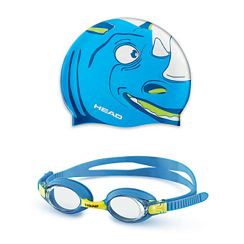 Комплект для плавания HEAD Meteor очки и шапочка, для детей