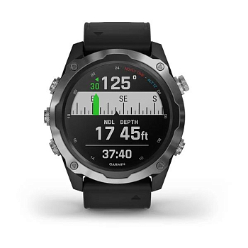 Часы Garmin Descent Mk2 стальные, черный ремешок