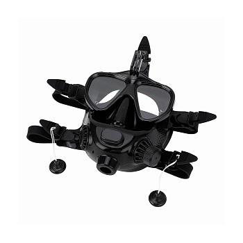 Маска полнолицевая для дайвинга HOTDIVE с 2-й ступенью, черная